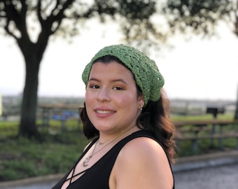 Handmade Crochet Kerchief, Cottage Core Hair Bandana, Crochet Hair Bandana, Gifts for Women, 70s Style fashion, Energy Protection Veil,