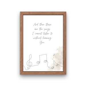 The Songs, Grief Quote, Grief Art, Grief Print, Bereavement Quote, Bereavement Art, Bereavement Print, Sympathy, Downloadable