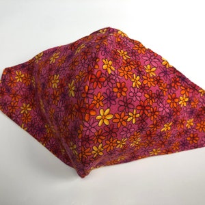 Pink Flower Face Mask | Reversible | Cotton Face Mask | Washable | Reusable I Two Layer Face Mask