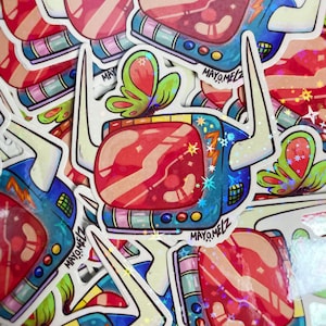 T.V Head sticker / Vinyl Sticker/ Cartoon sticker / Laptop Hydro Flask Water Bottle sticker / Sci-fi art sticker / Sticker/