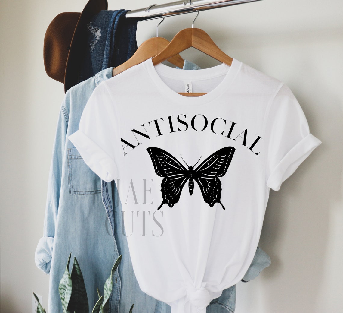 Antisocial Butterfly Svg and Png File for Cutting Machine - Etsy