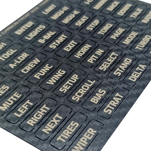 Sticker set for steering wheel controls  90 Label kit for sim racing Button box