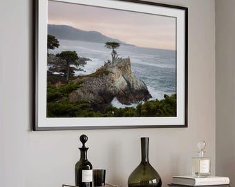 Lone Cypress Wall Art, Pebble Beach California Print, Coastal Ocean Landscape Photography