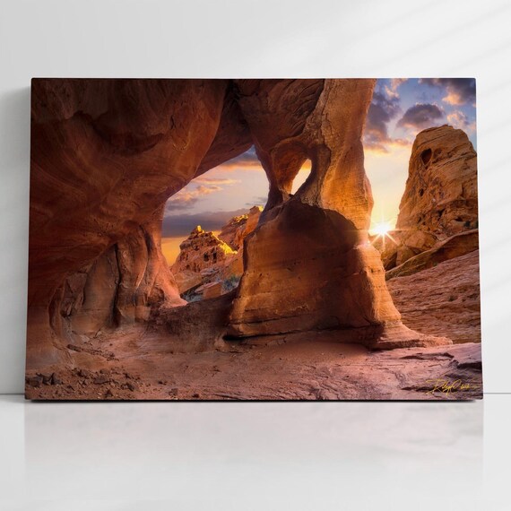 Valley of Fire Sunset Print | Nature Photography, Rock Formation Art