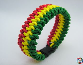 Handmade Rasta Bracelet RASTA FLAG Woven Paracord Rope Rastafari Bracelet Mens or Womens Reggae Bob Marley Jamaica  Rastafarian Wristband