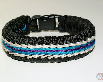 Paracord Armband GESTICKT schwarz blau lila Handmade Premium Paracord Armbänder für Männer / Frauen Seil Damen / Herren Armband Armband