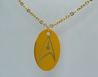 STJW-0045 Star Trek:NG Communicator 1/2" Gold Tone Necklace w/Chain-FREE S&H 