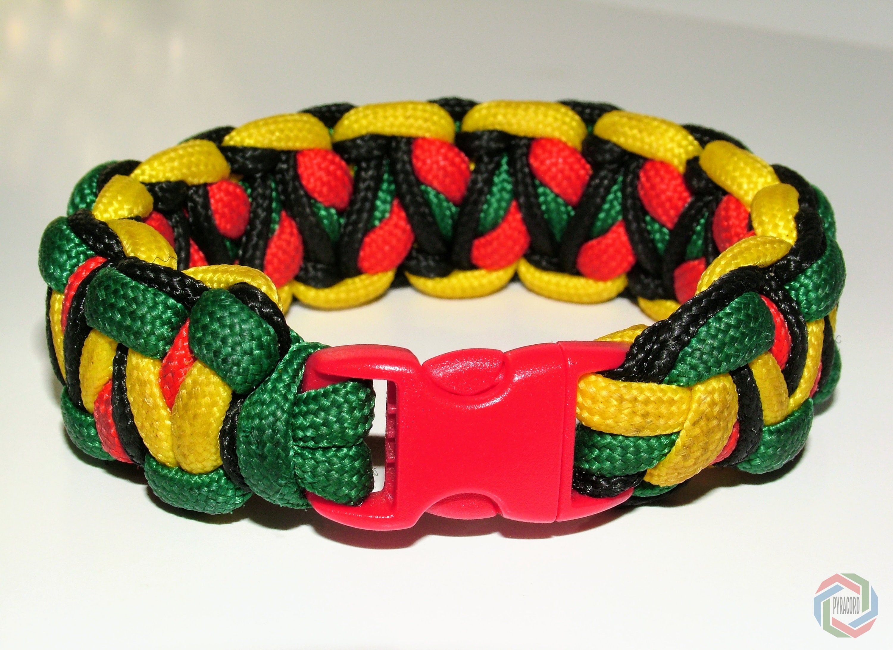 Rasta Paracord Bracelet RED EYE Handmade Rasta Bracelet Etsy