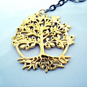 Tree of Life Keyring - Tree of Life Pendant with Gold Or Silver Stainless Steel Chain or Tree of Life Keyring