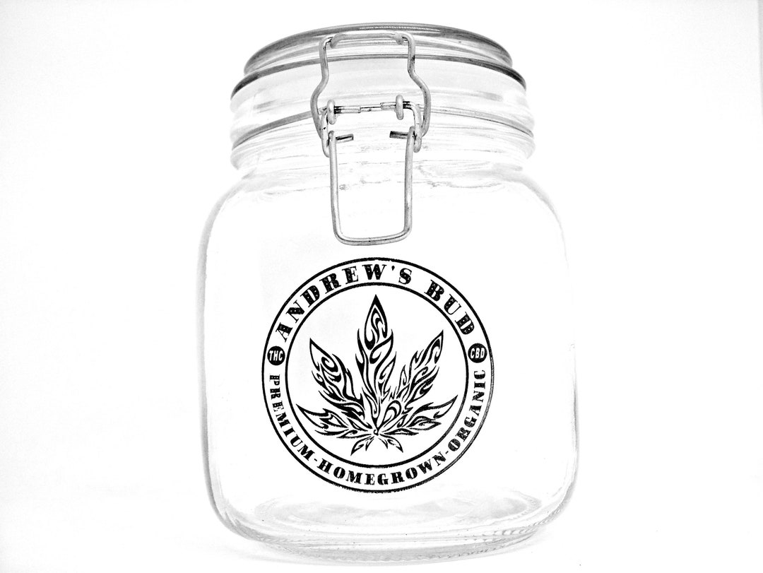 Custom Weed Jar Glass Large Personalised Stash Jar Custom Etsy