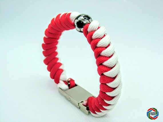 Bracelet du club de football d'Arsenal cadeau fan d'Arsenal, bracelet de  football rouge blanc, bracelet paracorde cadeau foot, bracelet corde,  cadeau homme garçon -  France