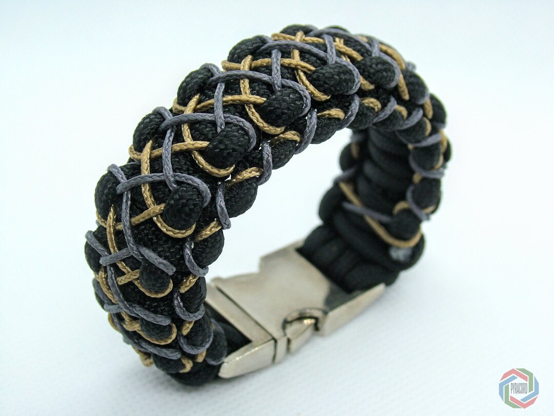 Handmade Paracord Bracelet GOLD & SILVER CHAINS Premium Paracord