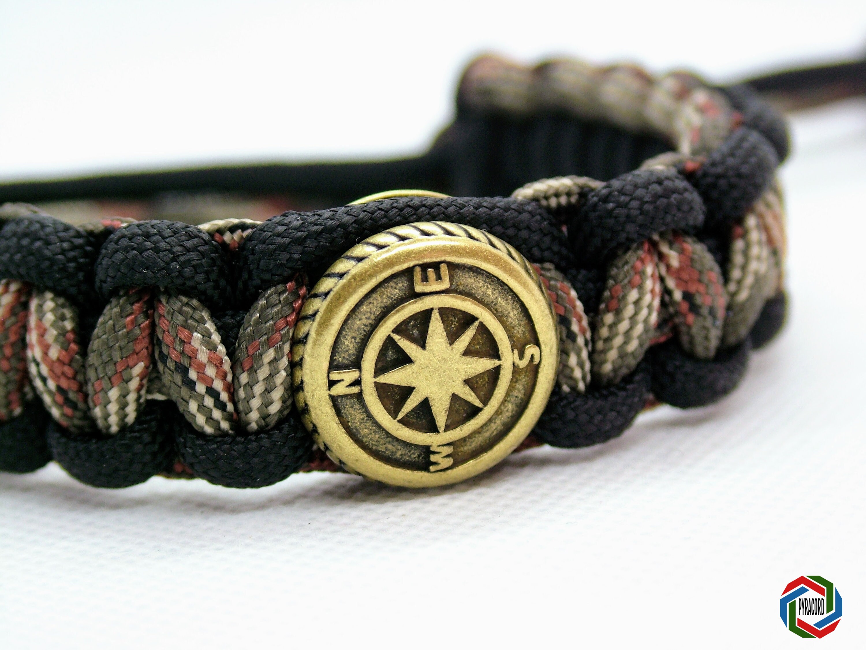 Handmade Compass Paracord Bracelet THE TREKKER Brass Bead Etsy