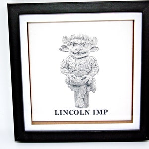 Lincoln Imp Wall Art Tile – Lincoln City Cathedral Imp – Supporto/sospeso/cornice
