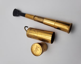 scope cigarette holder Vintage 40's 50's Brass Scope Telescoping Cigarette Holder Canister Vial  Necklace