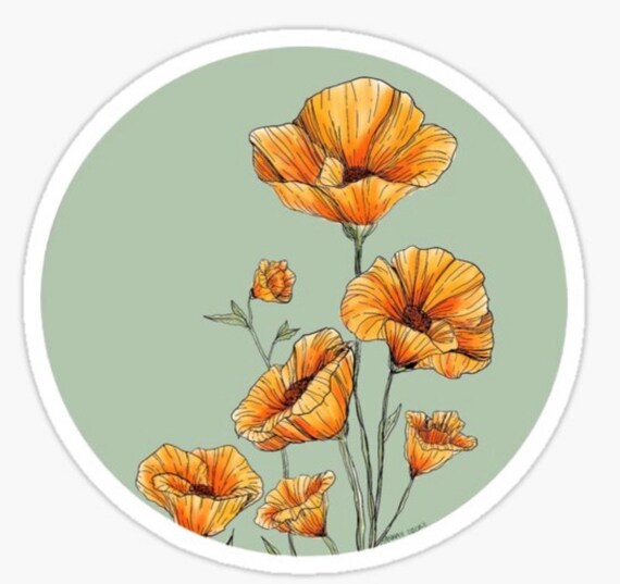 Super cute boho aesthetic flower vinyl sticker 1 pack Etsy