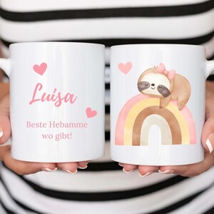 personalisierte Tasse für eine Hebamme, Dankeschön Kaffeebecher für den Kreißsaal, Geschenkidee für eine Hebamme zum Examen in 2025