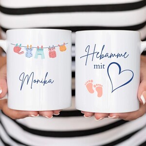 personalisierte Tasse für eine Hebamme, Dankeschön Kaffeebecher für den Kreißsaal, Geschenkidee für eine Hebamme zum Examen in 2025
