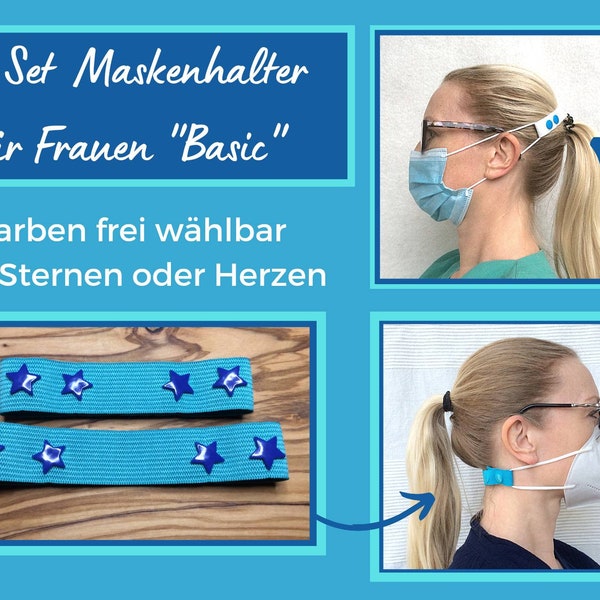 2-er Set basic Pottbinder für Frauen, Geschenk für eine Krankenschwester, Maskenhalter für FFP1, Tragehilfe FFP2, Herz, Danke sagen