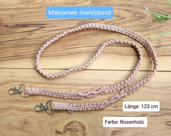 Handykette aus Makrameegarn, Handyband im BOHO Look, Festivalkette fürs Handy, Makrameeband fürs Telefon, Geschenk für Freundin, Unikat