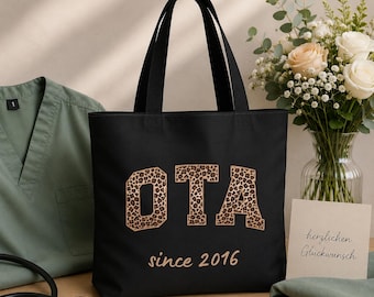 Gift idea for an operating room assistant (ORT), personalized bag with the desired year, work anniversary gift, tote bag for an operating room colleague, work bag