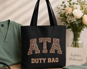 Personalized graduation gift, ATA training graduation gift, large tote bag with desired name and year, operating room bag in leopard print