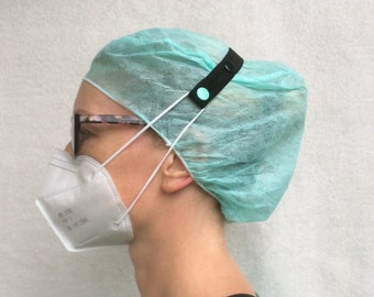 2-er Set Vario Ohrenschoner für FFP2, Maskenband, Maskenhalter,  Maskenverlängerung, elastisch, Halteband, Pottbinder, Ohrenentlastung.