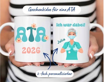 Gift idea for completing ATA training, personalized mug for the ATA exam, coffee mug with anesthesiologist, gift for ATA trainee