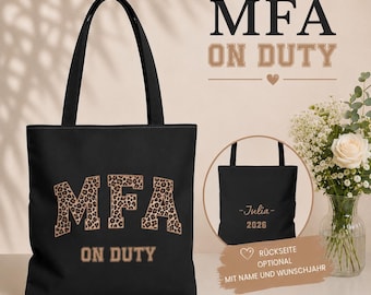 Gift idea for a medical assistant, personalized leopard print bag, gift for a medical assistant's work anniversary, tote bag for a female medical assistant colleague upon graduation in 2026