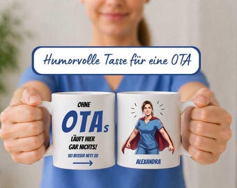 Personalized coffee mug for aspiring OTAs, OTA graduation gift idea, OTA anniversary gift idea, fun mug for operating room staff