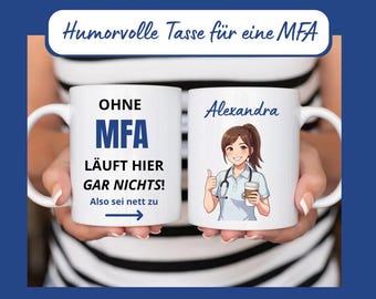 Medical Assistant Gift for Colleague, Personalized Medical Assistant Mug with Name, Humorous Mug with Saying: Nothing Works Here Without a Medical Assistant, Gift for Practice Colleague