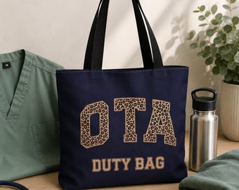 Gift for a stylish OTA, graduation gift for OTA training, personalized tote bag, personal bag for on-call duty