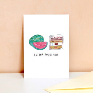 Carte de voeux - Better Together - Pastèque de Chypre et halloumi