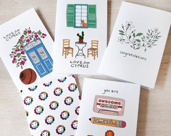 Greeting card pack of 5 - Love from Cyprus