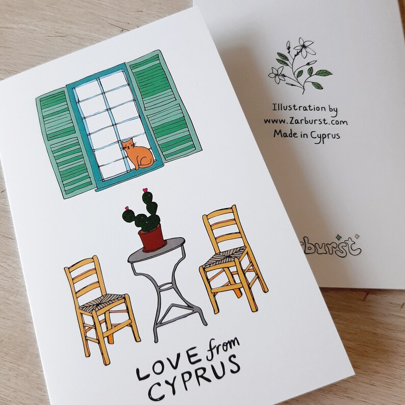 Greeting card pack of 5 Love from Cyprus image 5