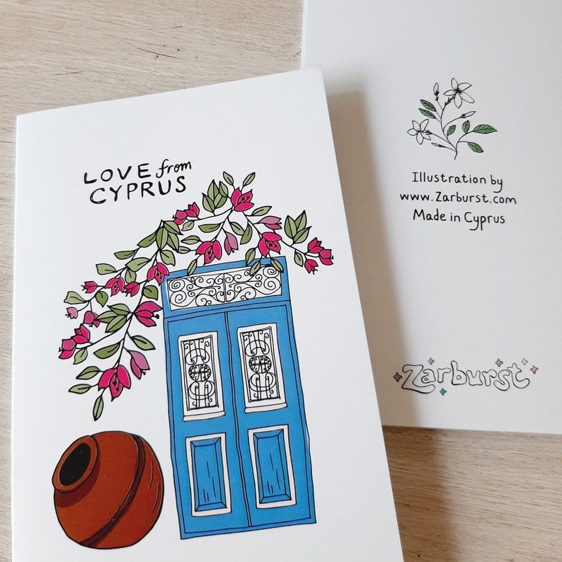 Greeting card pack of 5 Love from Cyprus image 4