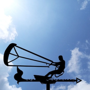 Kitesurf Metal Weathervane, Weather Vane, home roof decor, Kitesurfing