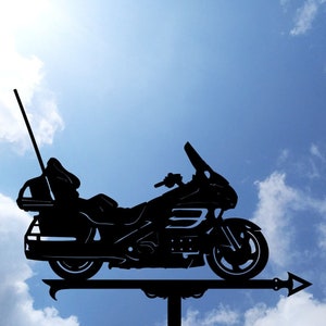 Biker, Motorbike Metal Weathervane, Weather Vane Honda Gold Wing, home roof decor motorcycle