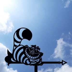 Cheshire Cat Metal Weathervane, Weather Vane, home roof decor