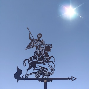 George the Victorious Metal Weathervane, Weather Vane, home roof decor