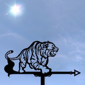 Tiger Metal Weathervane, Weather Vane, home roof decor, Big cat.