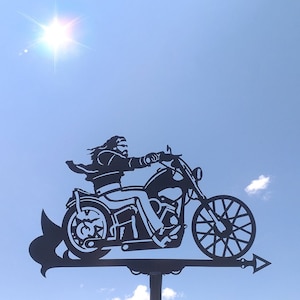 Biker, Motorbike Metal Weathervane, Weather Vane, home roof decor