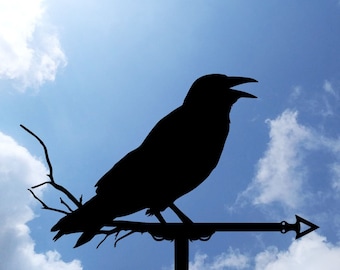Crow Metal Weathervane, Weather Vane, home roof decor, raven, corbie