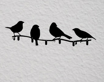 Schlüsselanhänger Birds, Schlüssel halter an der Wand aus Metall