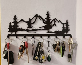 Schlüsselanhänger Berge, Schlüsselanhänger an der Wand aus Metall