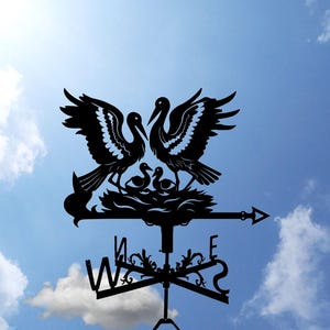 Storks Metal Weathervane, Weather Vane, home roof decor