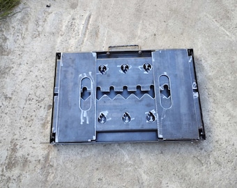 Folding Grill, Portable Steel Suitcase BBQ, Camping Charcoal Grill for Outdoor Cooking