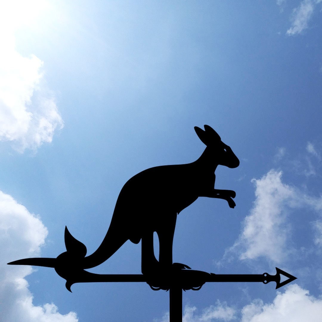Kangaroo Silhouette Steel Weathervane