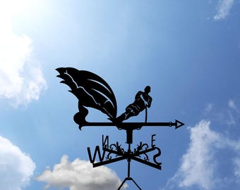 Veleta de metal para esquiadores acuáticos, veleta, decoración de techos para el hogar