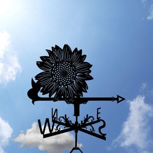 Sunflower flower Metal Weathervane, Weather Vane, home roof decor.